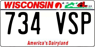 WI license plate 734VSP