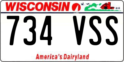 WI license plate 734VSS