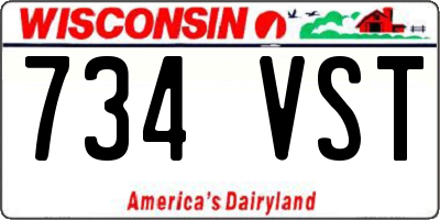WI license plate 734VST