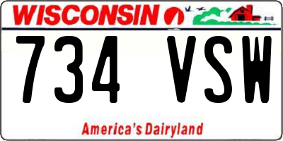 WI license plate 734VSW