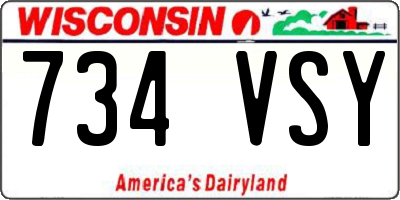 WI license plate 734VSY