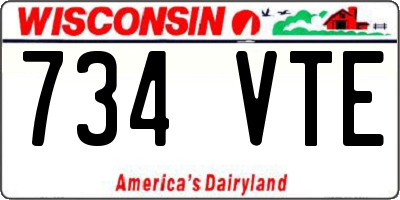 WI license plate 734VTE
