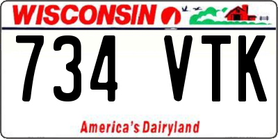 WI license plate 734VTK