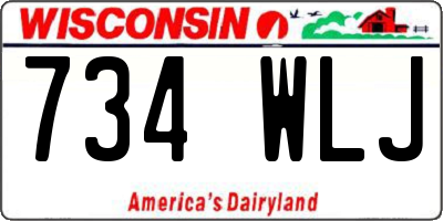 WI license plate 734WLJ