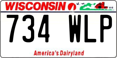 WI license plate 734WLP