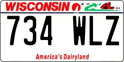WI license plate 734WLZ