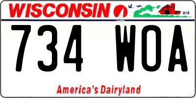 WI license plate 734WOA