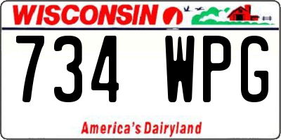 WI license plate 734WPG