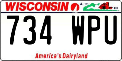 WI license plate 734WPU
