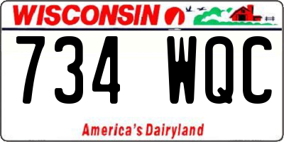 WI license plate 734WQC