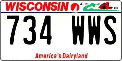 WI license plate 734WWS