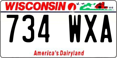 WI license plate 734WXA
