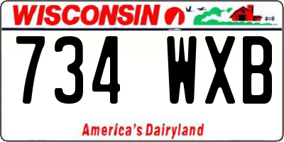 WI license plate 734WXB