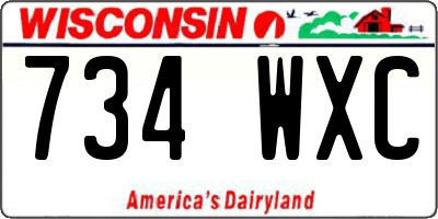 WI license plate 734WXC