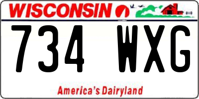 WI license plate 734WXG