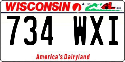 WI license plate 734WXI