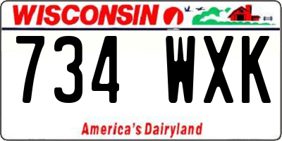 WI license plate 734WXK