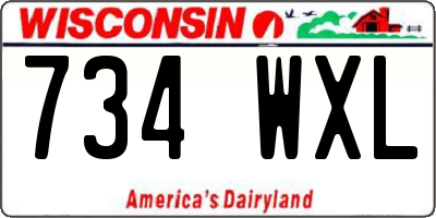 WI license plate 734WXL