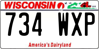 WI license plate 734WXP
