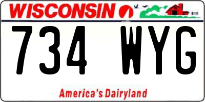 WI license plate 734WYG