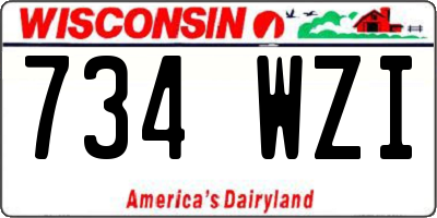 WI license plate 734WZI
