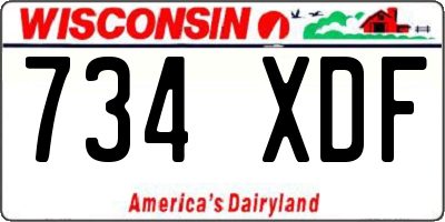 WI license plate 734XDF
