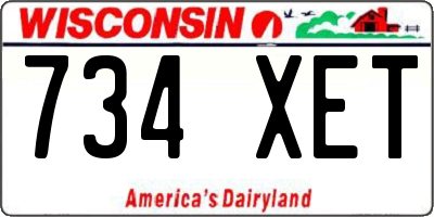 WI license plate 734XET