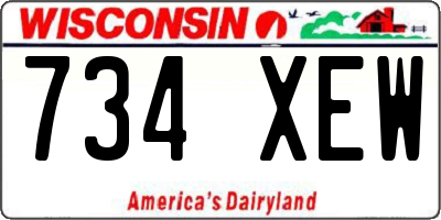 WI license plate 734XEW