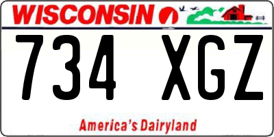 WI license plate 734XGZ