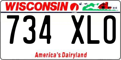 WI license plate 734XLO