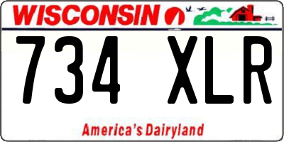 WI license plate 734XLR