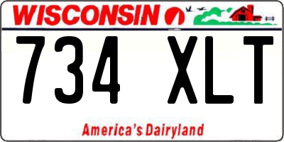 WI license plate 734XLT
