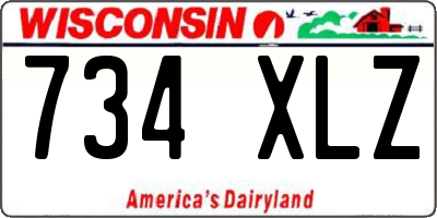 WI license plate 734XLZ