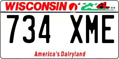 WI license plate 734XME