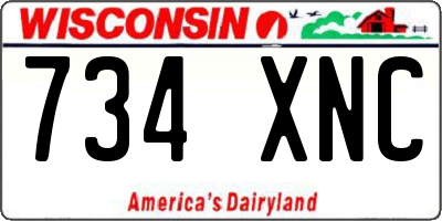 WI license plate 734XNC