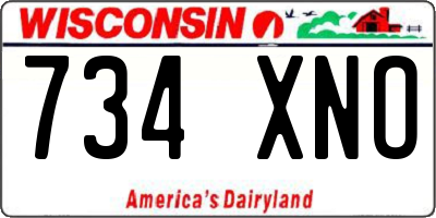 WI license plate 734XNO