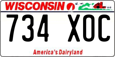 WI license plate 734XOC