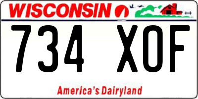 WI license plate 734XOF
