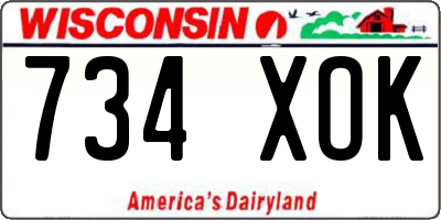 WI license plate 734XOK