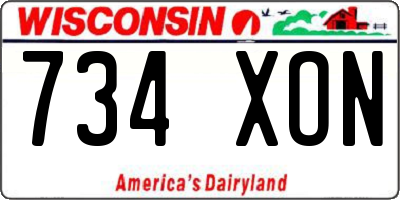 WI license plate 734XON