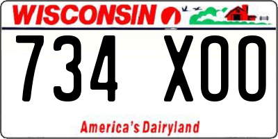 WI license plate 734XOO