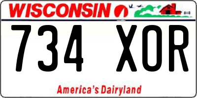 WI license plate 734XOR