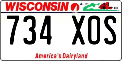 WI license plate 734XOS