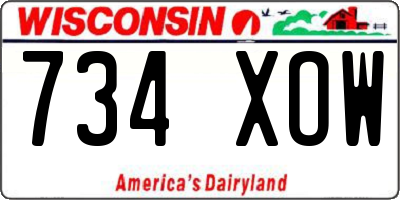 WI license plate 734XOW