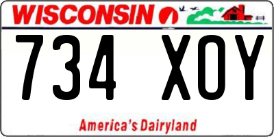 WI license plate 734XOY