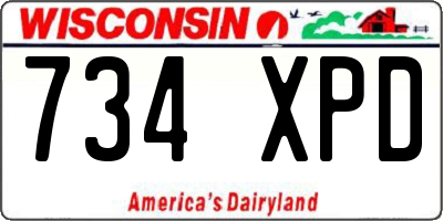 WI license plate 734XPD
