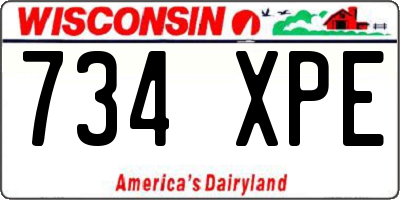 WI license plate 734XPE