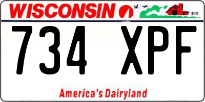 WI license plate 734XPF