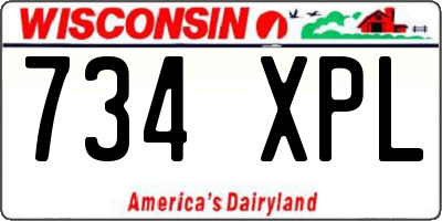 WI license plate 734XPL