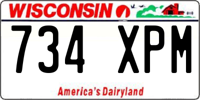 WI license plate 734XPM